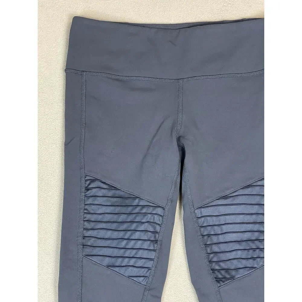 Alo Yoga‎ Legging Womens S Gray Moto Athletic Stretch Performance Skinny Pants